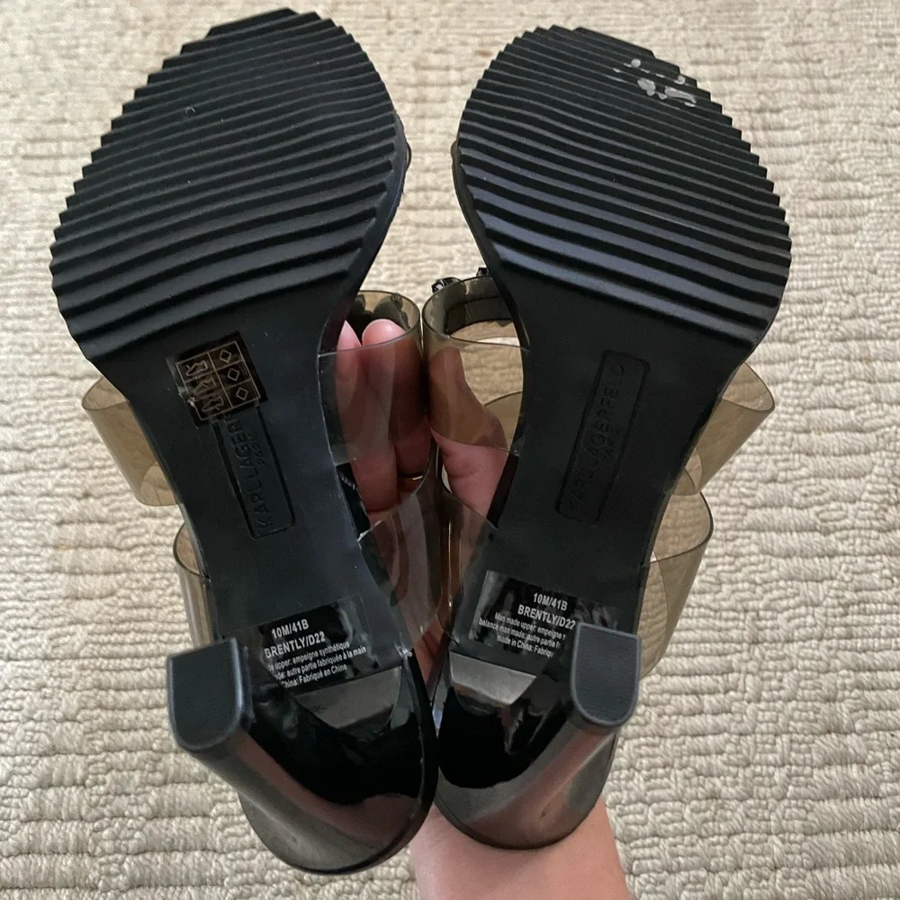 Karl Lagerfeld Black and Clear Heel, Size 10 - Picture 6 of 8